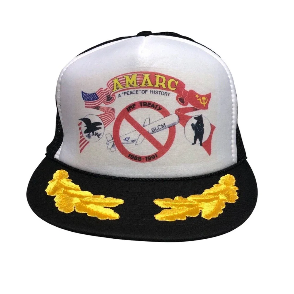 Vintage AMARC Mesh Snapback Trucker Hat Cap Rope Style - A 